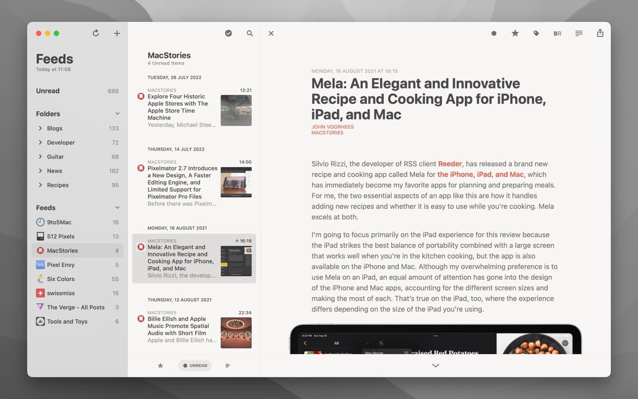 Reeder Classic screenshot