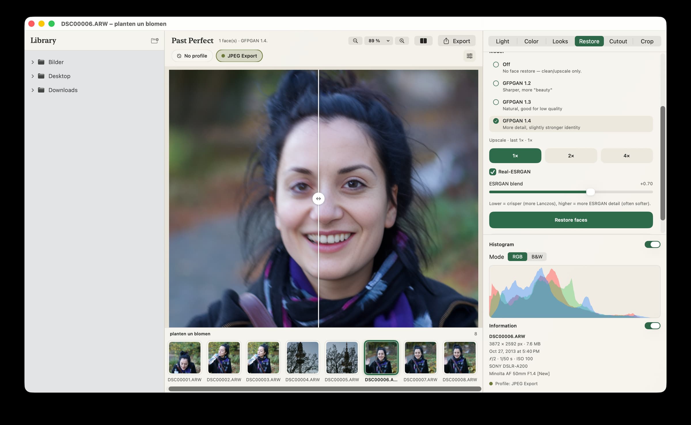 PastPerfect - Photo editor screenshot