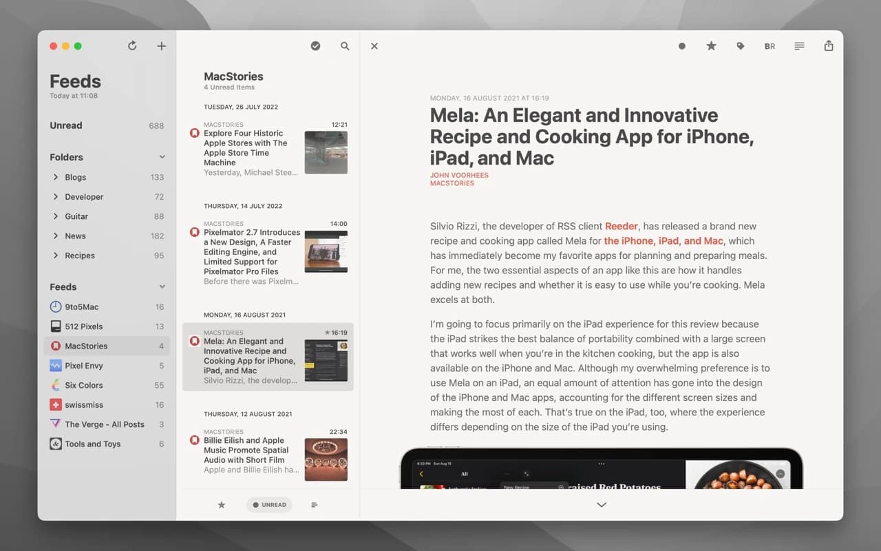 Reeder Classic screenshot