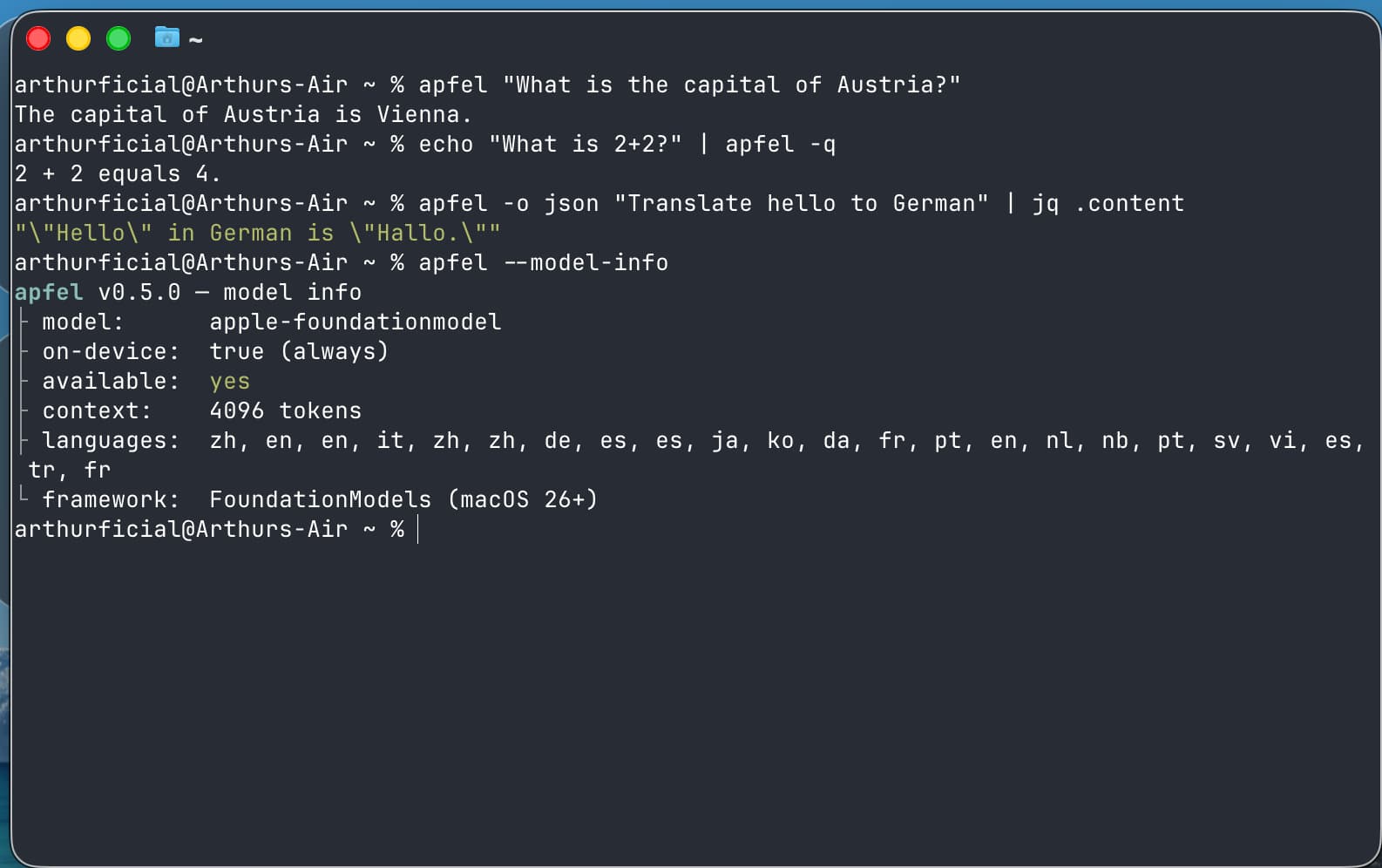 Apfel screenshot