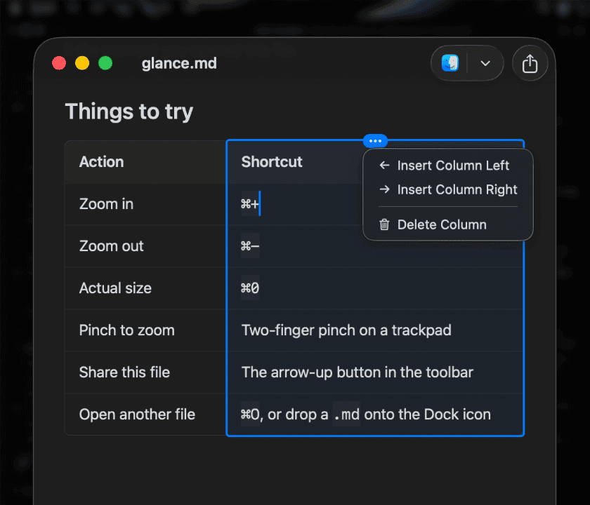 Glance screenshot
