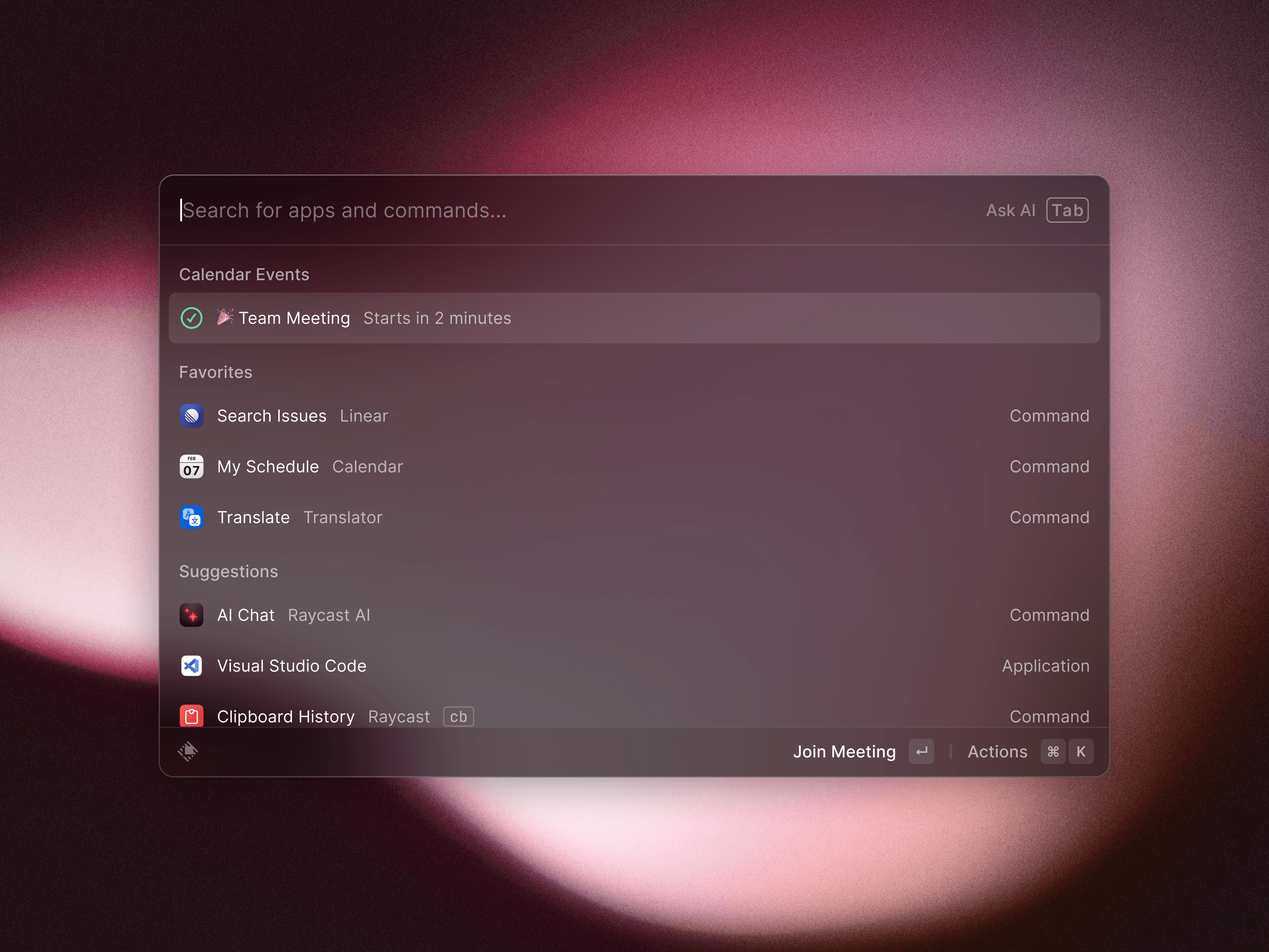 Raycast screenshot