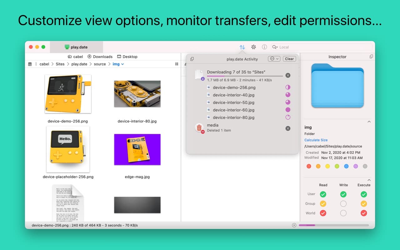 Transmit screenshot