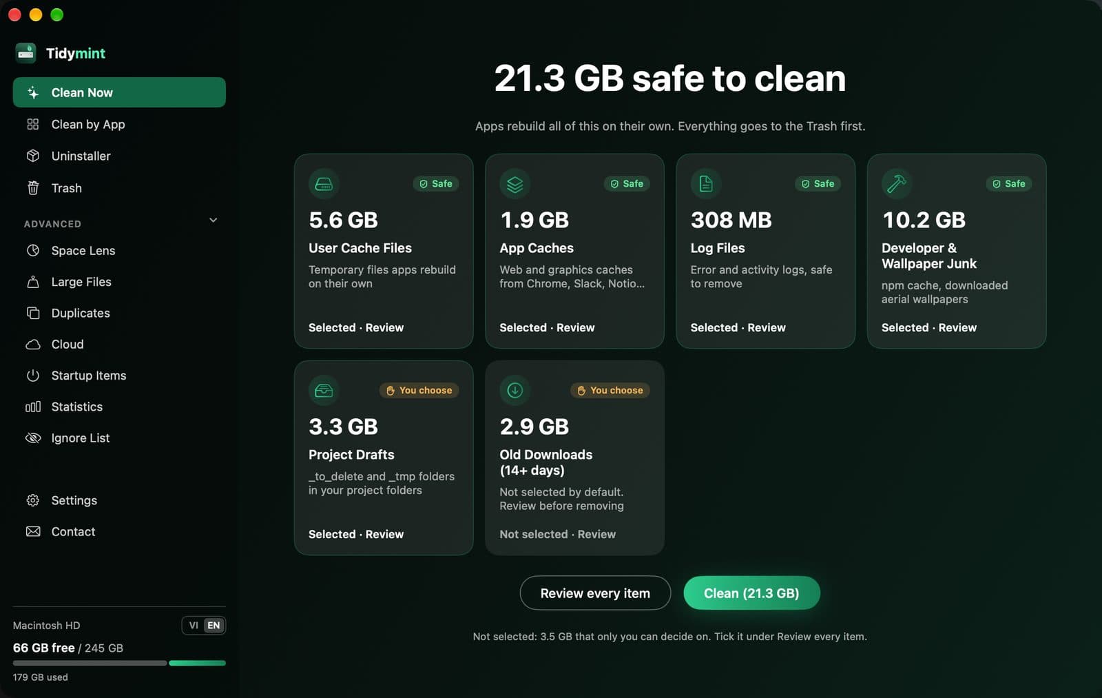 Tidymint screenshot 1