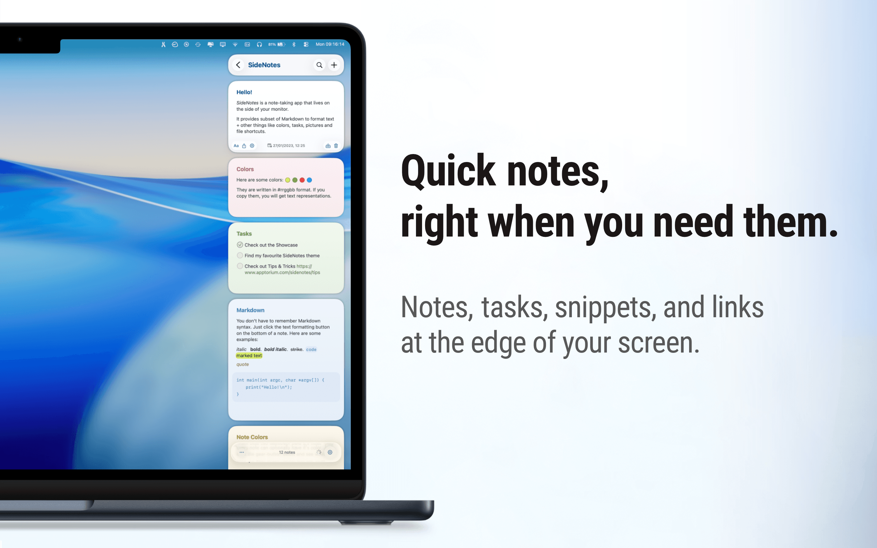 SideNotes screenshot 1