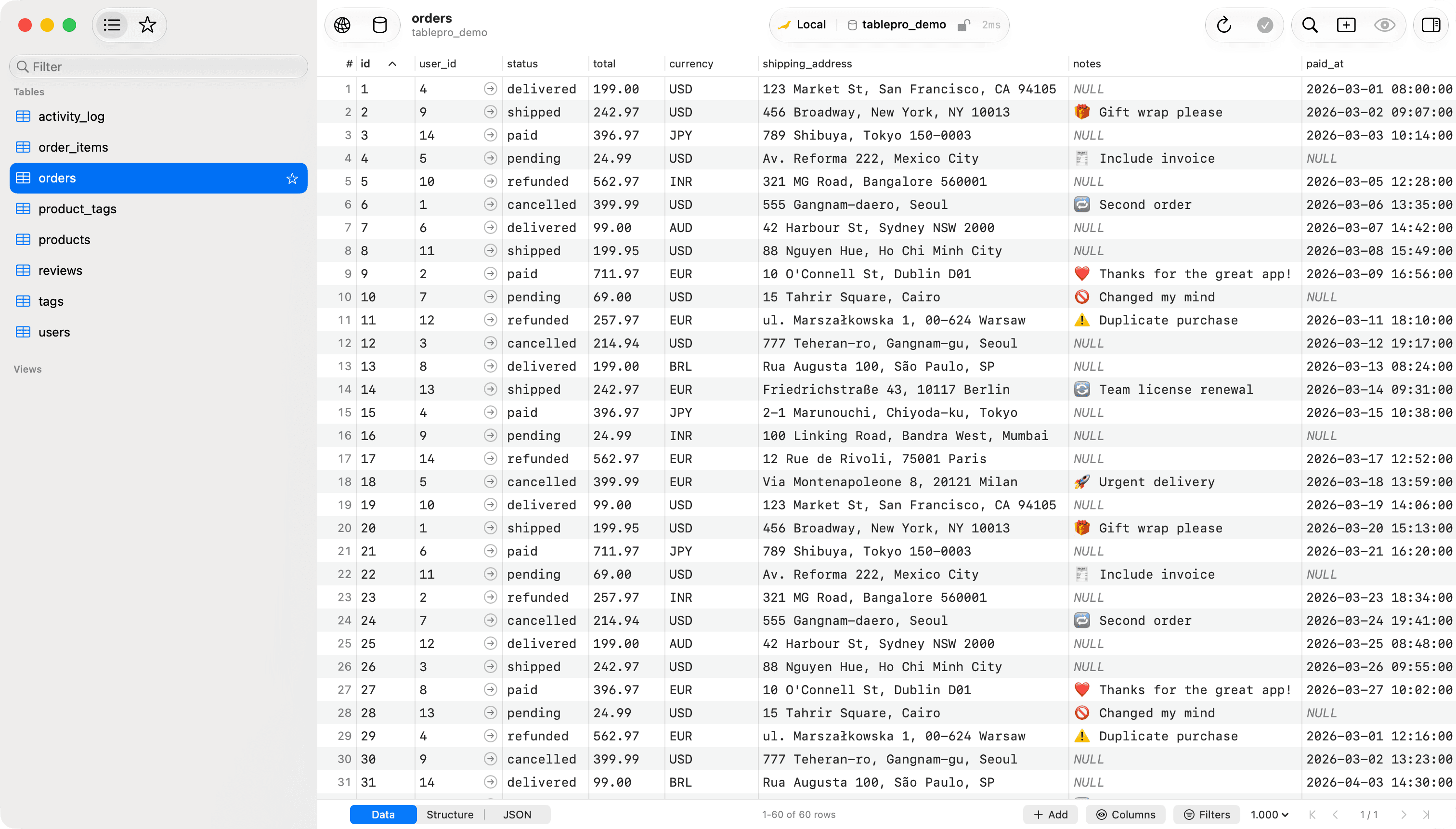 TablePro screenshot 1