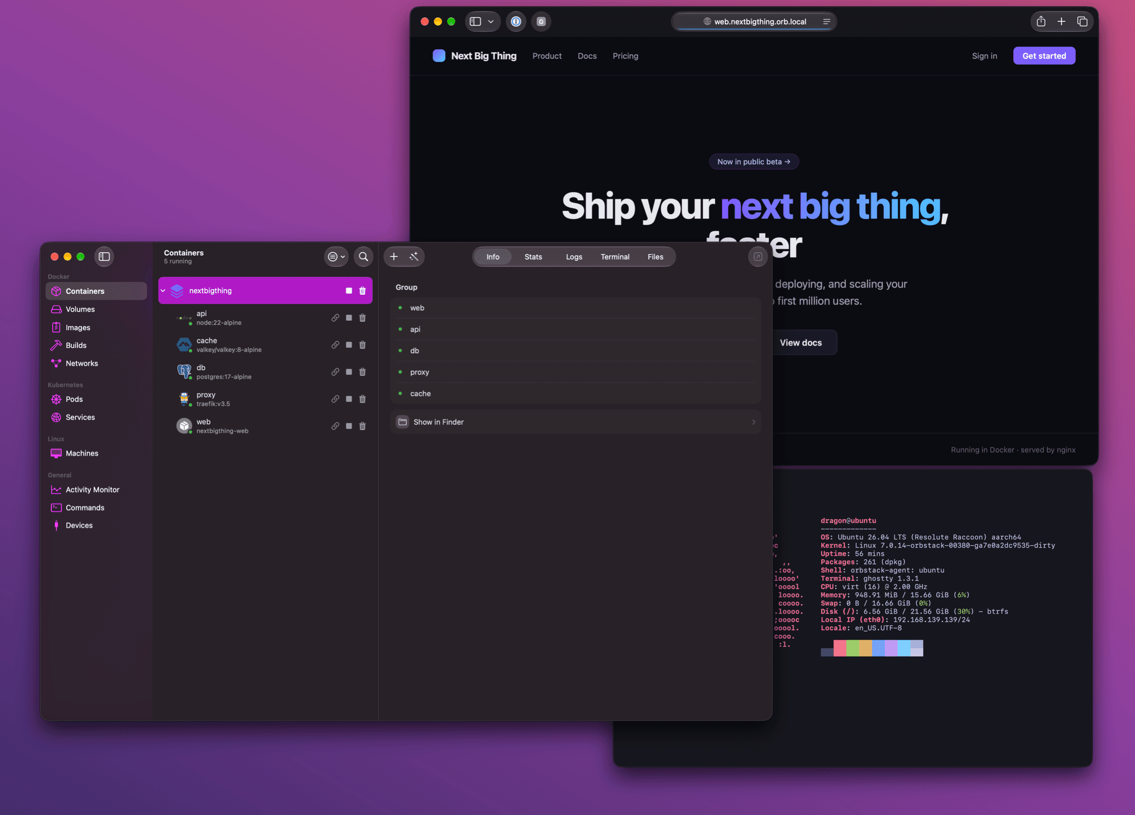 OrbStack screenshot 1
